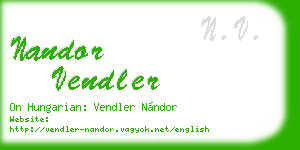nandor vendler business card